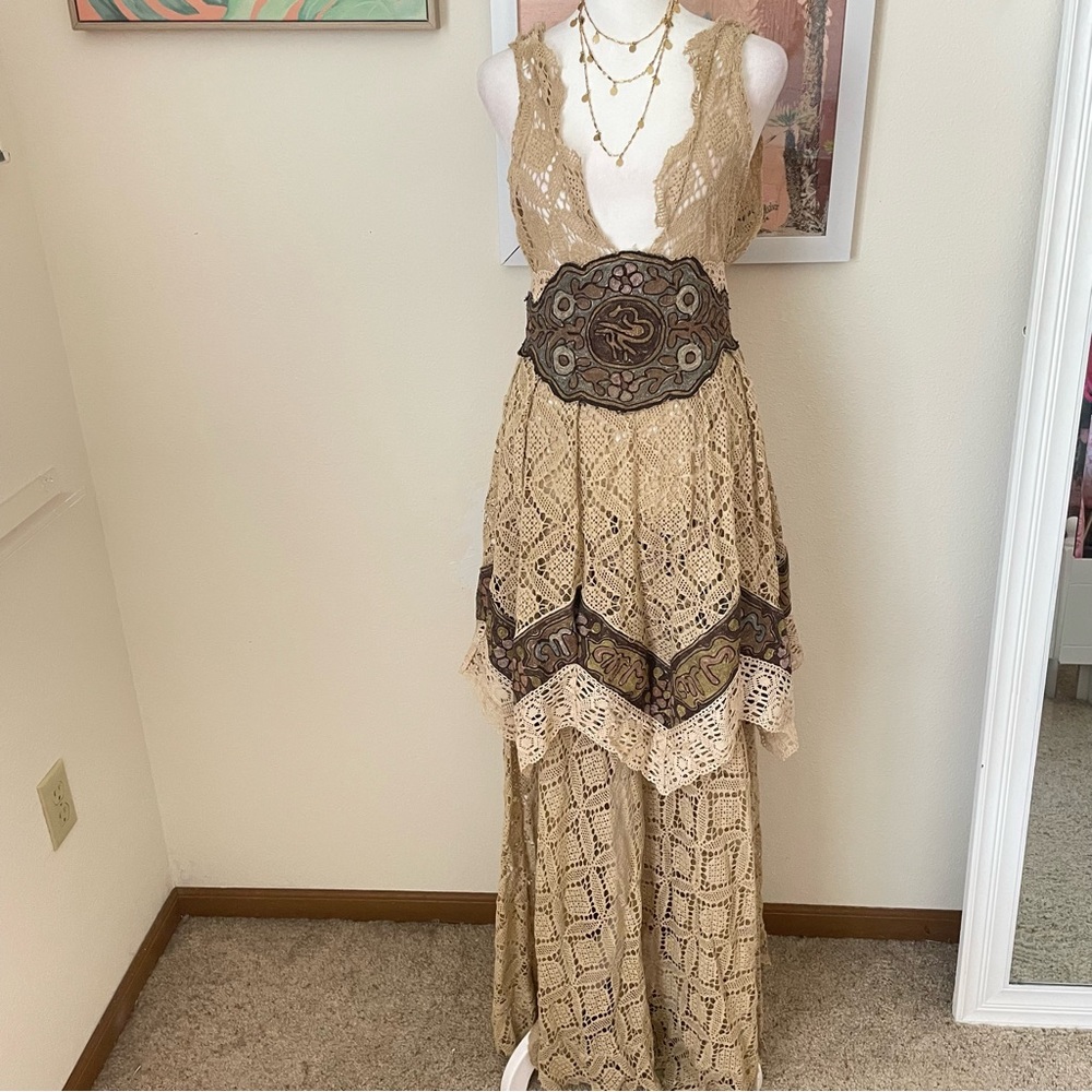 Annie’s Ibiza Annie’s Archive 1970’s Hand Crochet Gown Maxi Dress